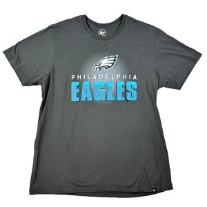 Mens '47 Philadelphia Eagles Graphic T Shirt NFL Gray Size 2XL Short Sleeve